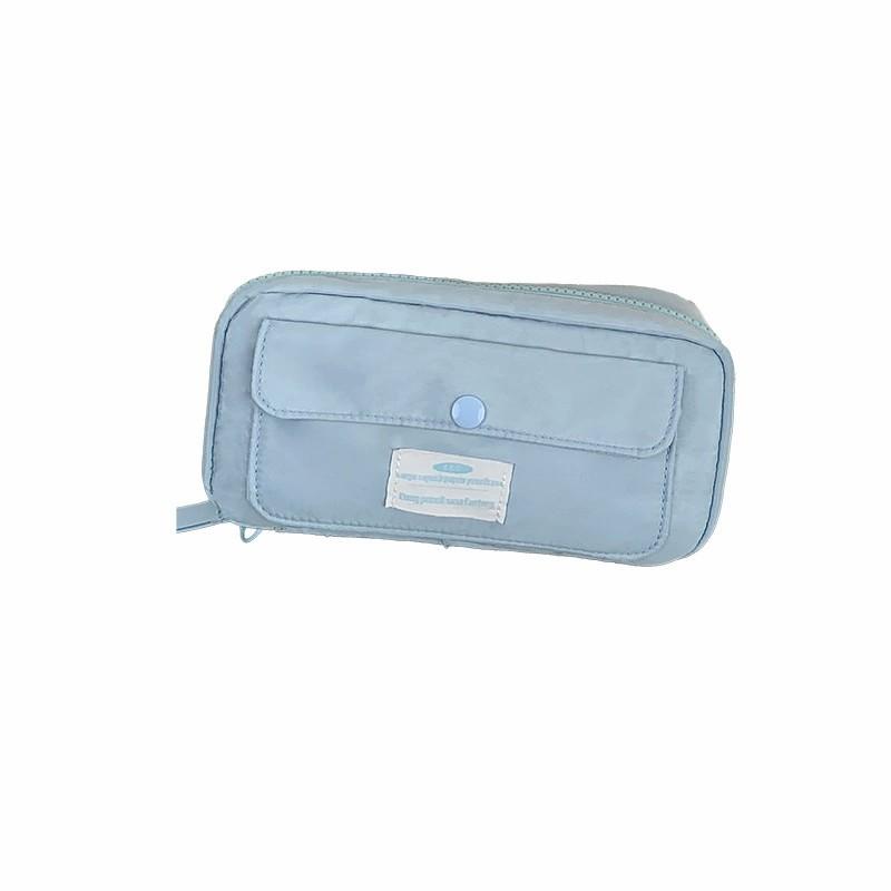 Japanese Style Simple Ins Style Pencil Bag Large Capacity Student Stationery Storage Case Multi-layer High-value Pencil Boxes