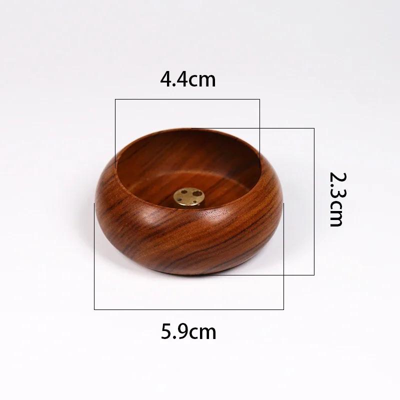 Wooden Bowl Type Mini Incense Holder Rosewood Incense Burner Stick Holder Bowl Shape Censer Home Decoration Smell Aromatic