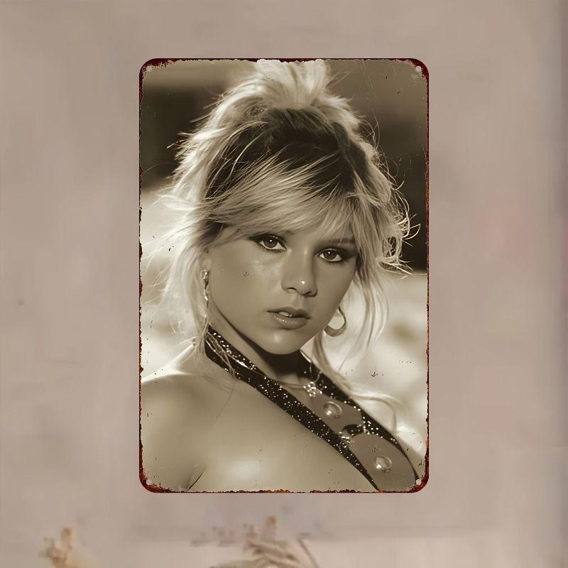 Vintage Female Silhouette Metal Tin Sign for Interior Bar & Garage Decor