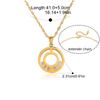  Korean Style Shiny Cubic Zirconia Square Pendant Necklace Women 18k Golden Plated Stainless Steel Fashion Jewelry