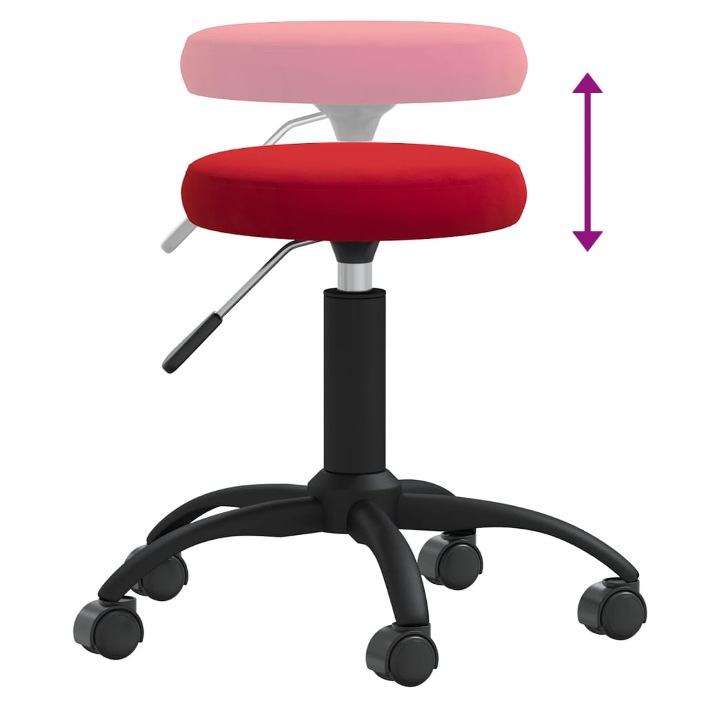 Massage Stool Velvet Burgundy