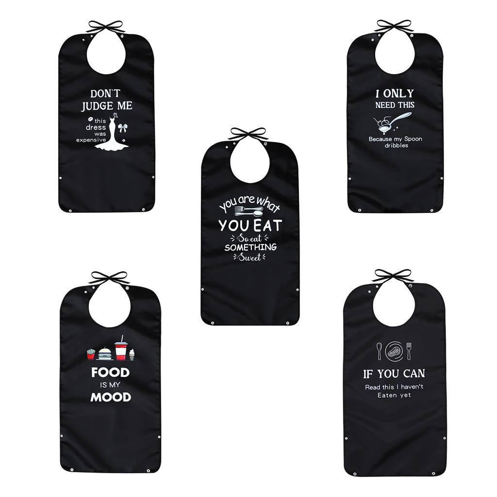 Adult Washable Bibs Reusable Eating Bibs Waterproof Bibs Clothing Protection Bib for Unisex Elderly and Disabled People