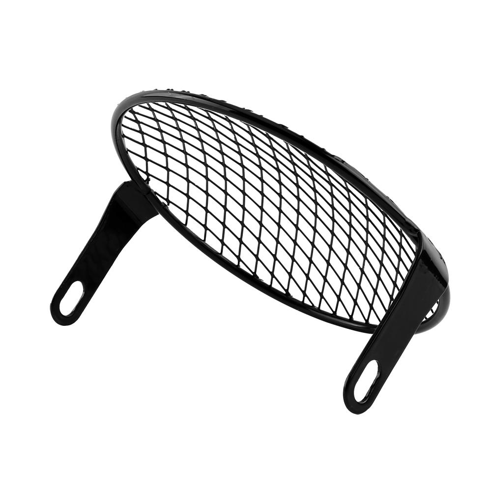 6.3\\\\\\\" Retro Motorcycle Grill Diamond Side Mount Headlight Cover Mask Cafe Racer