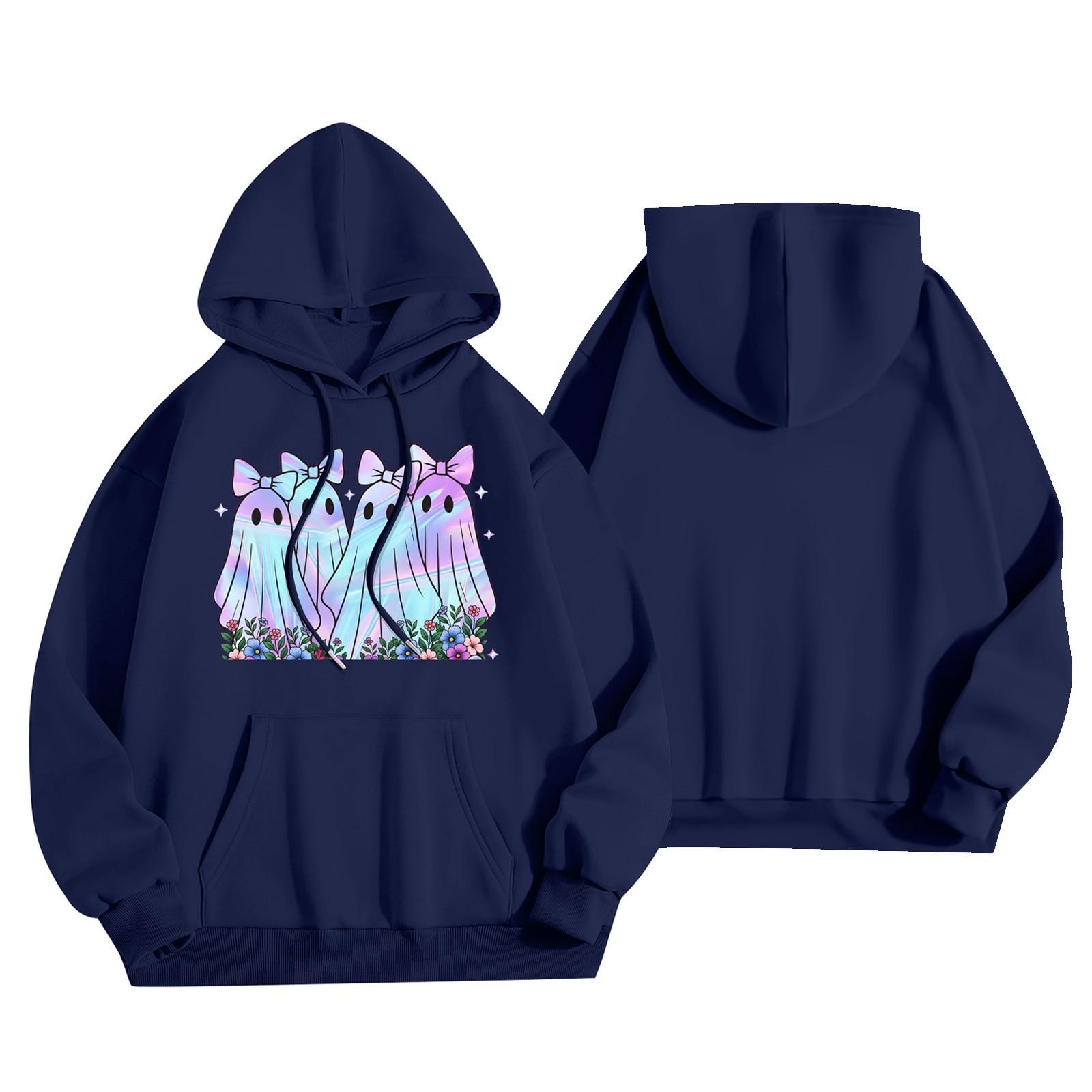 

Женская модная легкая толстовка с длинными рукавами и карманами с принтом бейсбола XXL тёмно-синий