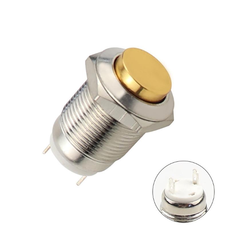 1pc 12 MM Self-locking Metal Push Button Switch Reset Start Stop Round High Normally Open/Normally Closed Head