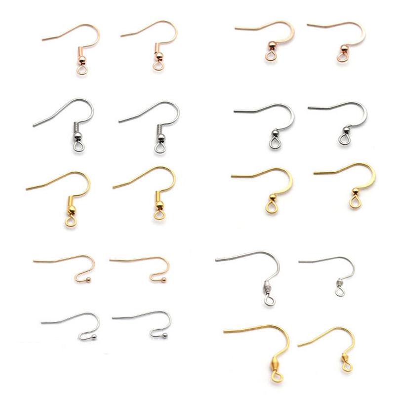 50pcs Stainless Steel Earwire Earrings Hooks Base for Earrings Ear Jewelry Making DIY Findings Accessories Wholesale Supplies