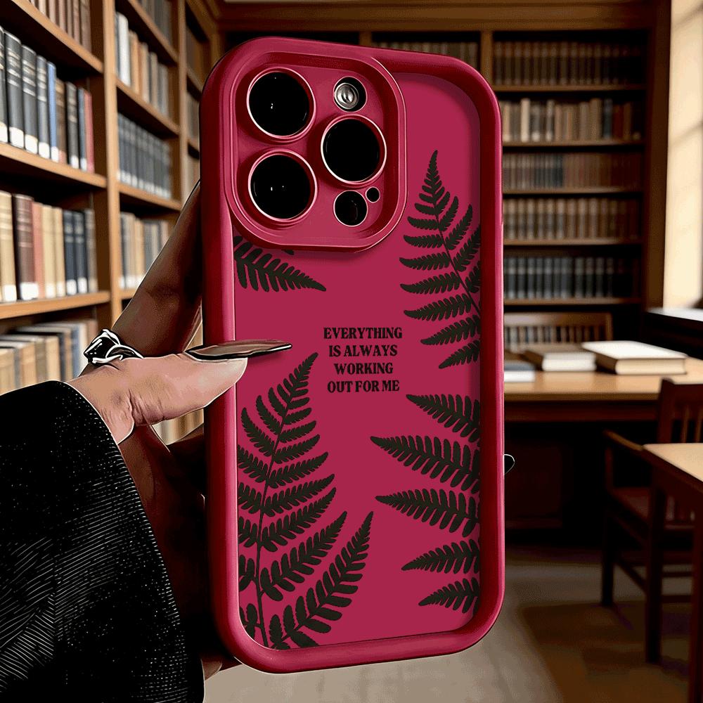 Black Fern Silhouette Shockproof Soft Phone Case For Xiaomi Redmi Note 15 14 13 12 11 10 9 8 Pro Anti-Slip Anti-Fall Cover