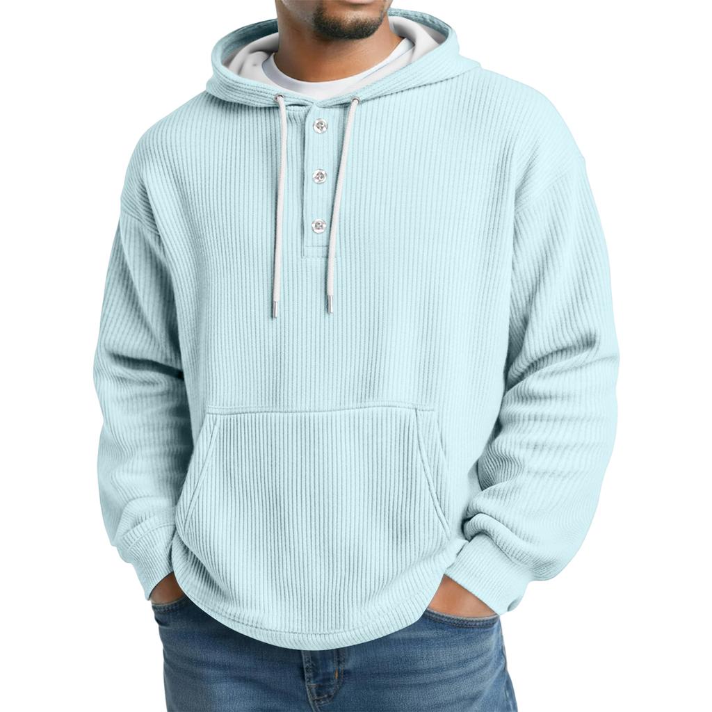 Men's Knit Hooded Sweatshirt Casual Long-Sleeve Sweatshirt