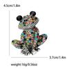 Rhinestone Colorful Frog Brooches for Women Unisex Enamel Animal Pins Office Party Friend Gifts Jewelry Accessories