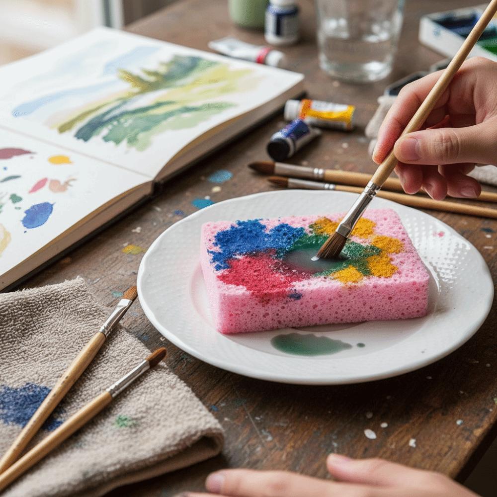 3PCS Rectangle Shape Artist Sponges High Elasticity Painting Sponges Watercolor Sponges Crafts