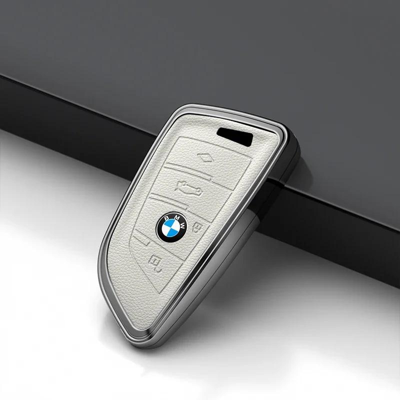 BBJH7 Car Key Case for BMW 216i F46 X1 X2 X3 X5 X6 GT 2 5 6 7 Series 3 4 Buttons Smart Keyless Remote Control Fobs Protector Cover