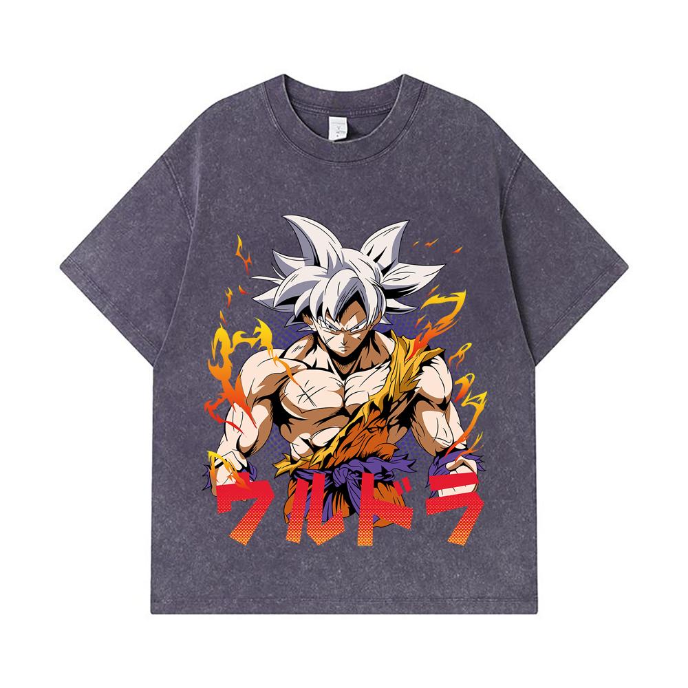 275 GSM Gewaschene T-Shirts 100% Baumwolle Dragon Ball V11 Goku Ultra Print Unisex Schweres Baumwoll-T-Shirt