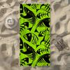 Fish School & Swirl Wave Pattern Beach Towel, Soft Quick-Drying, Perfect For Portable Outdoor Travel, Camping And Summer Beach