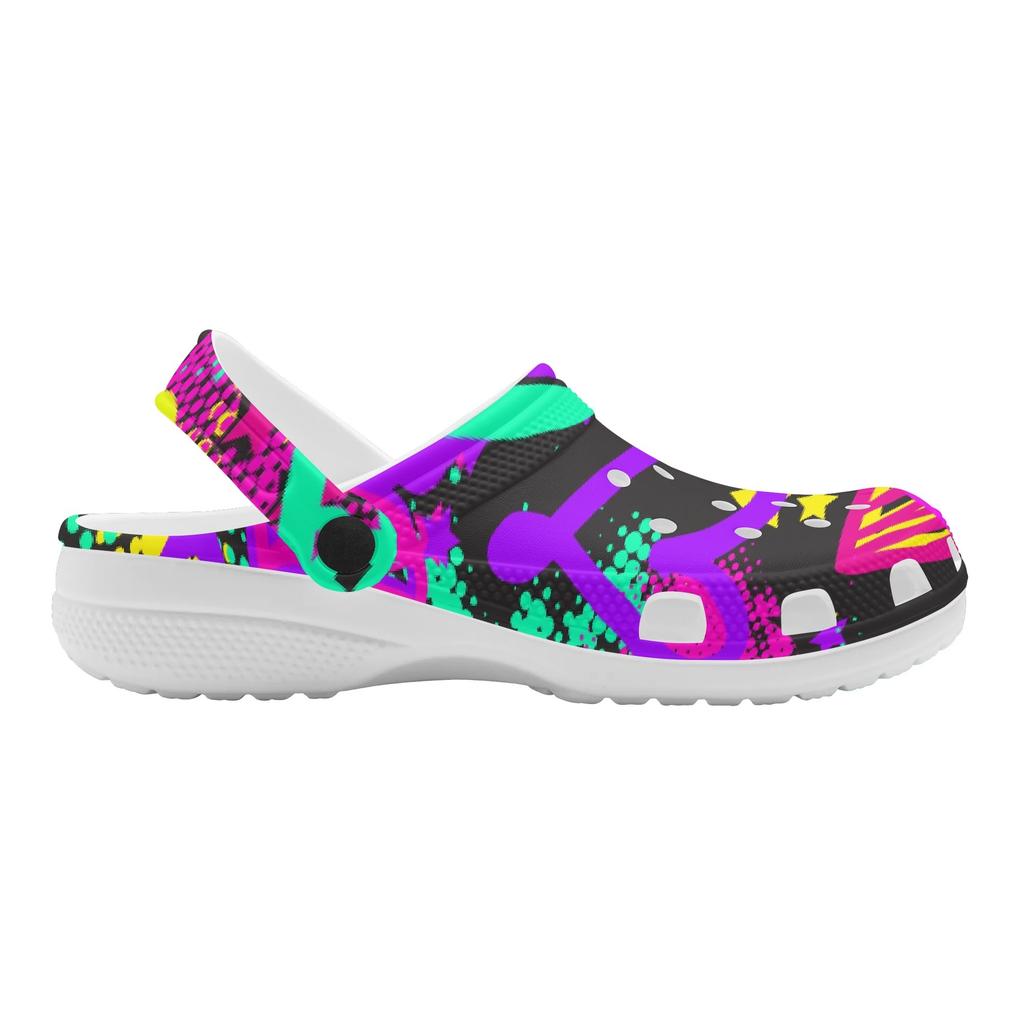 Printed Breathable EVA Clogs Unisex Lightweight Slip On Garden Shoes Beach Pool Home Bathroom Summer Sandals Lightweight Wear