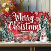 1PC Tin Sign Christmas Truck Metal Merry Christmas Wall Decor - Indoor Home/Party Decoration, Snowman Tree House, 8x12 Inch