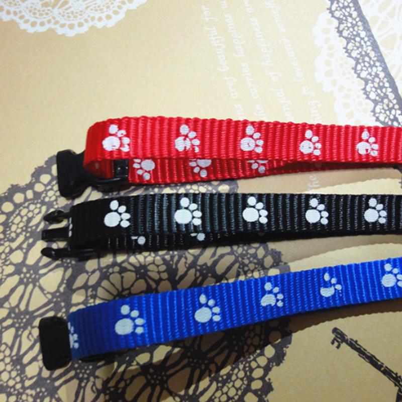 Lovely Small Footprint with Bell Pet Collar Nylon Fabric Kitten Dog Puppy