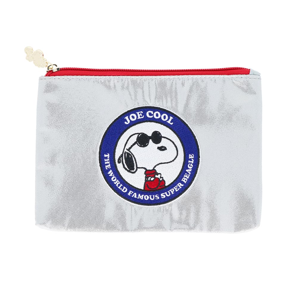 Stationery Snoopy Pouch Flat PEANUTS 75th Anniversary Silver S2333902 Sun-Star