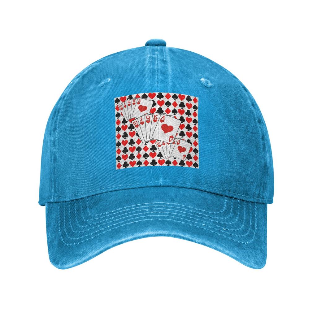 Casino Nights Red Queen Of Hearts Baseball Caps Denim Hats Adjustable Casquette Streetwear Baseball Cowboy Hat for Unisex Women