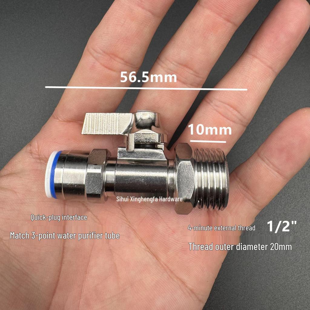 Stainless Steel Water Purifier Valve 304, Straight Through, 2-Point/3-Point, 1/2, 3/8 Inch PE Pipe, Pure Water Inlet Faucet