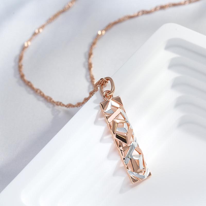 Neue Mode Quadratischer Breiter Anhänger Halskette Für Frauen Roségold Farbmischung Boho Lange Halskette Ethnisch Retro Schmuck