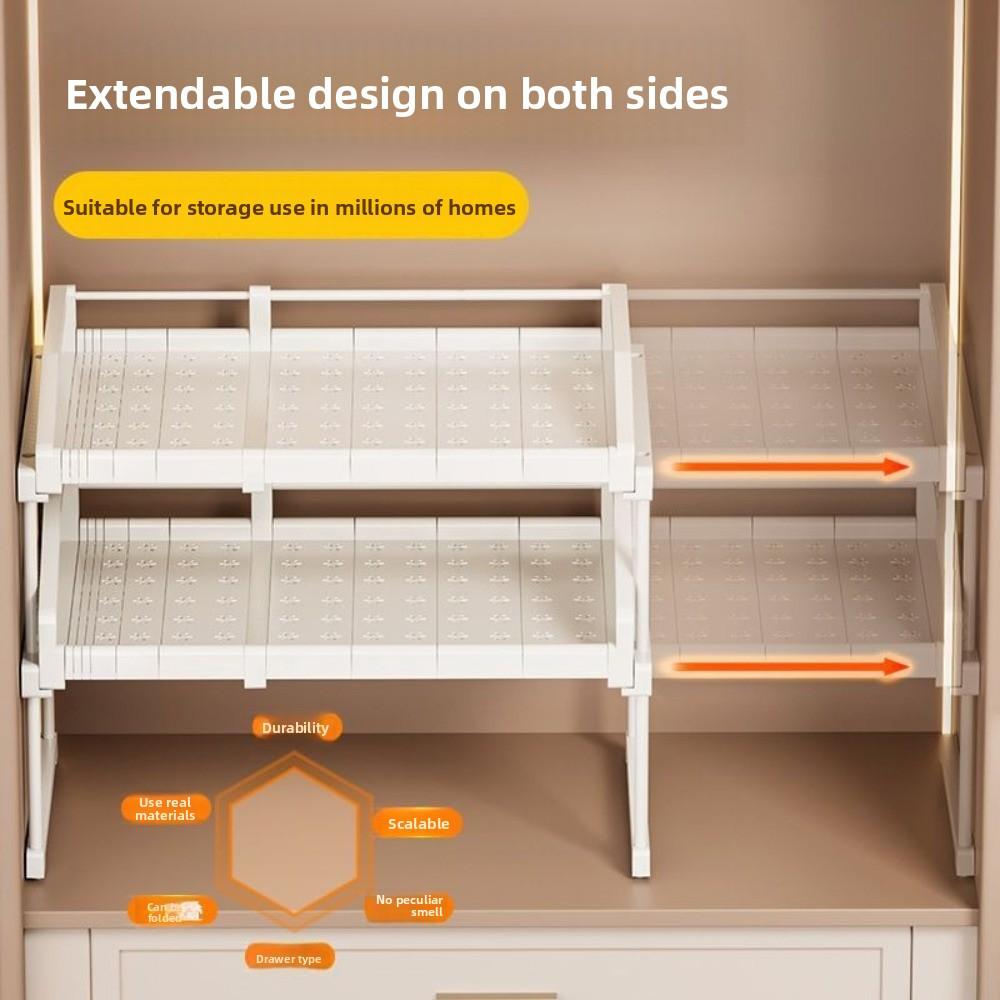 Verstellbare Kleiderschrank-Aufbewahrungsregale Stapelbares Design Heimaufbewahrung Kleiderschrankorganisation