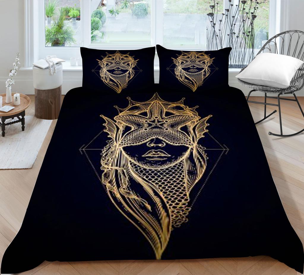 Geometric Shape Quilt Cover Pillowcase Two Three Piece Set Polyester Home Textile Kit 3D Digital Printing