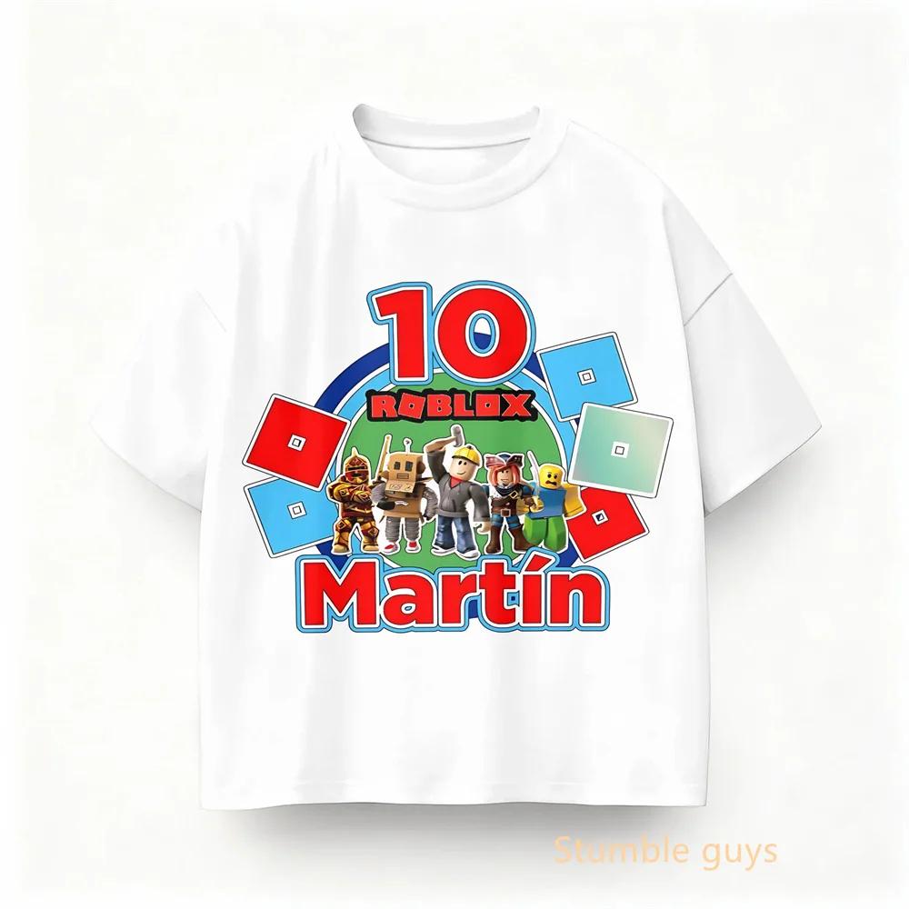 Boys Clothes Girls Kids Roblox Summer Daily T-shirt Anime Game