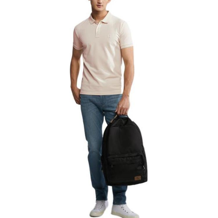 Calvin Klein Letter Print Short Sleeve Polo Shirt Men tops Light-Lilac J324252-ACI