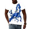 Summer Round Neck 3D Europe Flag Map Graphic Print Top Fashionable Casual Short Sleeved Men's T-shirts