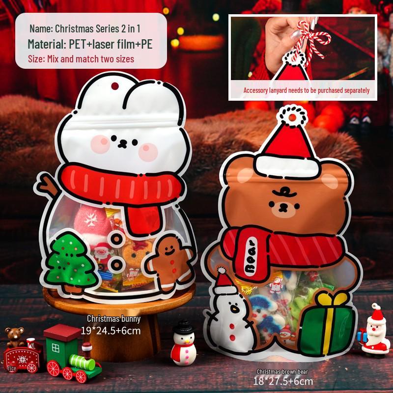 2024 Christmas Candy Gift Bags: Self-Sealing Snowman Holiday Socks Packaging