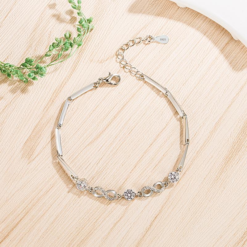 Lindon Zircon Bracelet Jewelry Geometric Bead Chain Link Bracelets Fashion Fine Wedding Gift for Girlfriend Women