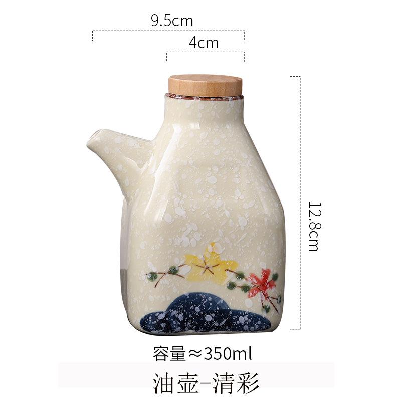 Sauce Keramik Japanischer Essigspender Keramik Sojasaucenspender Kochöl Mini Olivenöl- und Essigspender Flasche
