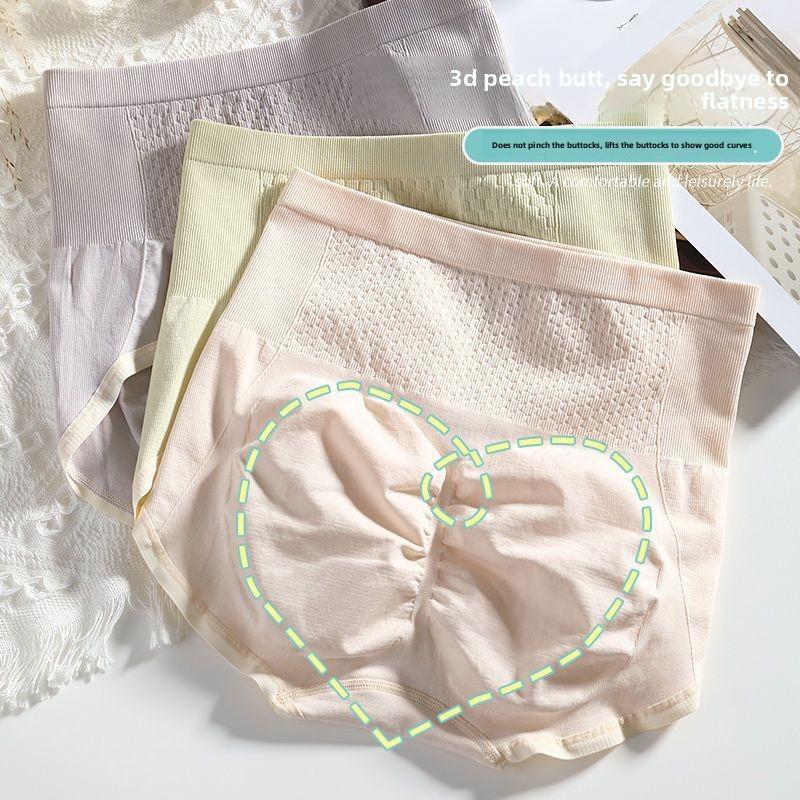 Nouveau Slip Triangle Taille Haute Nid d'Abeille Antibactérien à l'Entrejambe 7A pour Femmes Printemps et Automne