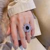 Luxurious Women's Sparkling Gemstone Ring: Adjustable, Zircon-Studded, Fashionable & Versatile for a Chic Look.