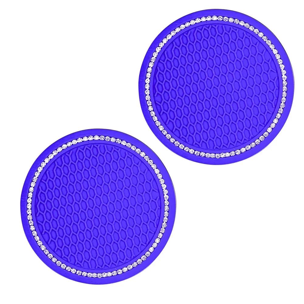 New Car Non-slip Water Cup Pad Diamond Rhinestone Bling Decoration Auto Interior Cup Bottle Anti-skid Rubber Mat Car Accessories