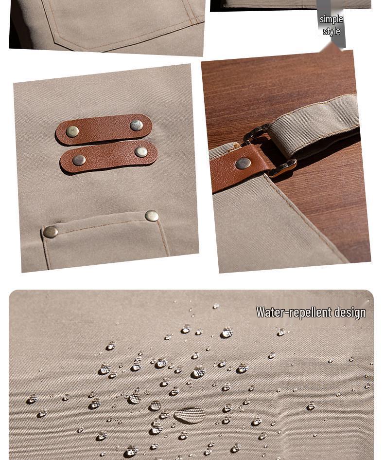 2026 Waterproof Canvas Apron with Logo for Men and Women In Catering and Restaurants