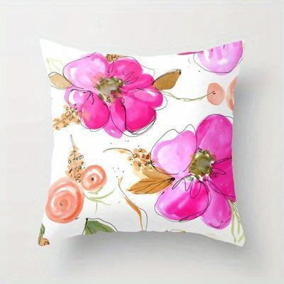 Home Decor Watercolor Floral Patterned Cushion Covers Pattern Cushion Cover Suitable For Sofa Bedroom Car Pillow Cover