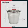 Seau à Cendre - Acier Inoxydable - 12 L - Argent - Seau de Maçon - pour Jardin - Cuisine - Chantier KOTARBAU