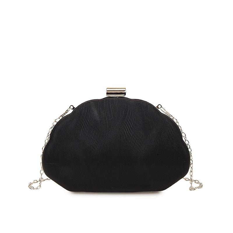 

Women s Shell Shape Crossbody Bag, Elegant Chain Strap Shoulder Evening Purse, Rhinestone Clutch for Wedding, Party, Prom чёрный