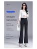 Women's Black Micro Flare Pants - 2026 Spring/Summer Plus Size Elastic Cropped Trousers
