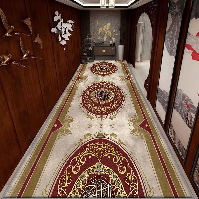 European Style Non-slip Long Corridor Carpet Decoration Home Light Luxury Runners Entryway Washable Rug Lobby Customizable Mat