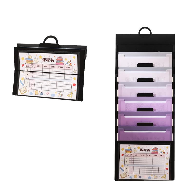 Zhanma Rainbow PP Expanding Hanging Box File Folder Colorful Wall Storage for Office & School Use