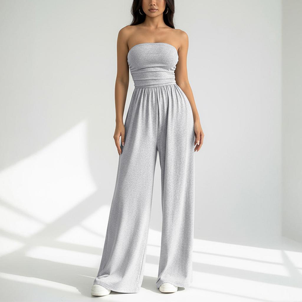 Damen Sexy Trägertop Elastisch Locker Weit, Bein Jumpsuit