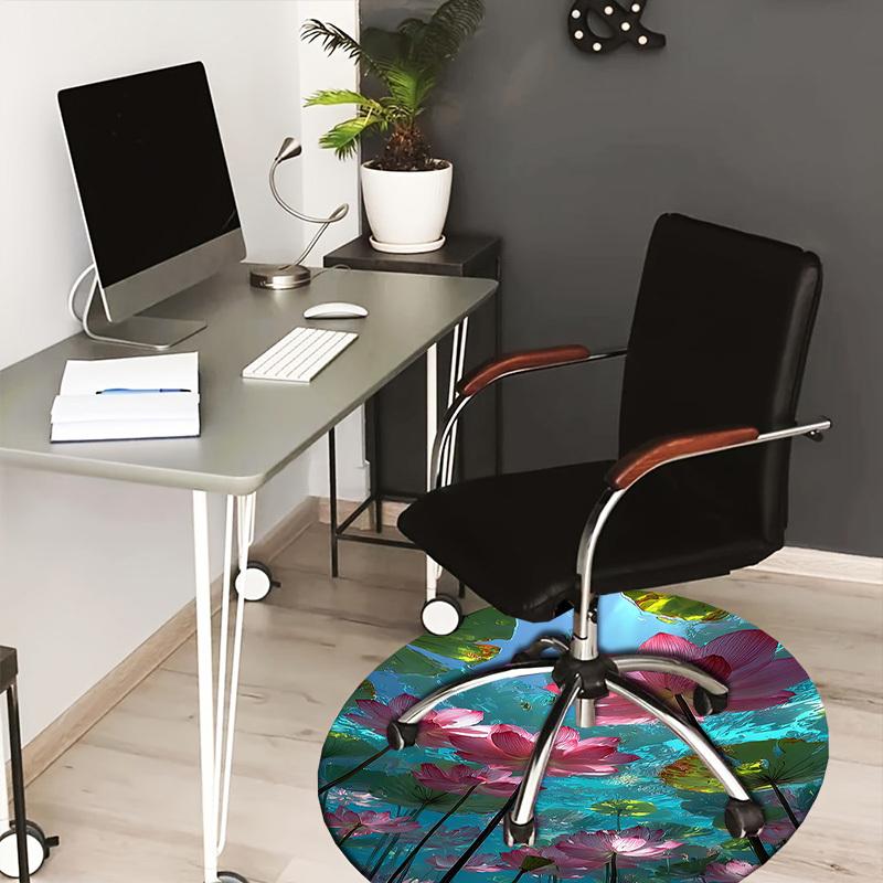 

1pc Lotus Pond Reflection Round carpet, Perfect for Decorating Chairs, Living Rooms, Or Bedrooms, for Living Room.077 80cm by 80cm