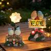 Solar Powered Garden Welcome Sign Durable Resin Solar Resin Craft Bird Figurine  Outdoor Yard