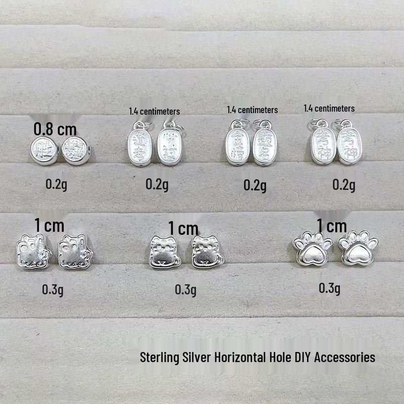 999 Sterling Silver Exam Success Precision Beaded Pendant Bracelet 3# Precision 1.4cm