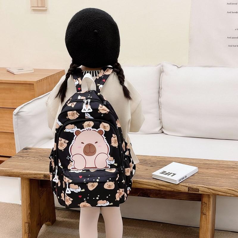 Lightweight Spacious And Kids Backpack With Capybara Design Perfect For Days School