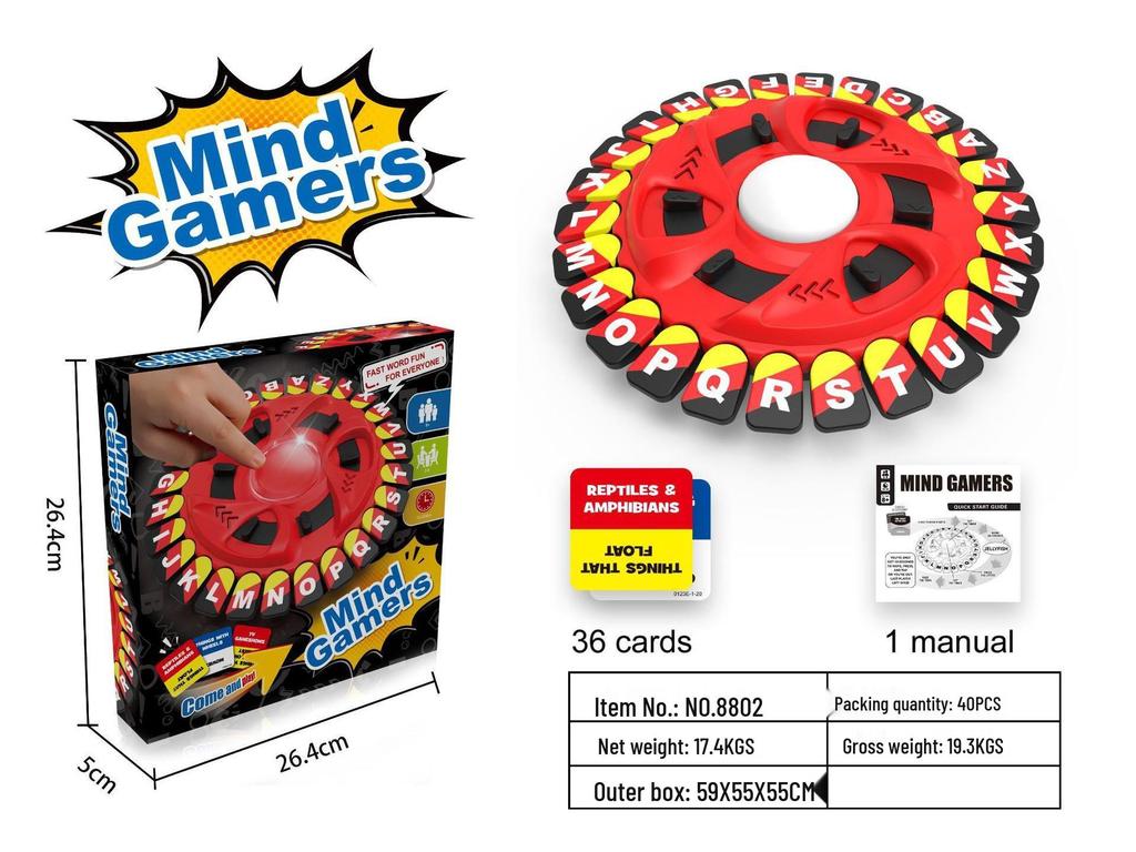 Wild Word Spin: 24-Key Fast-Paced Family Board Game & Puzzle for Kids
