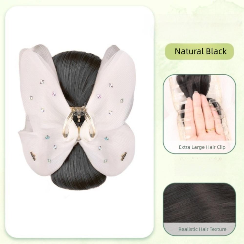 

Зажим-краб для пучка натуральных волос Бабочка Заколка для парика Новый парик для пучка Аксессуары для волос Natural Black