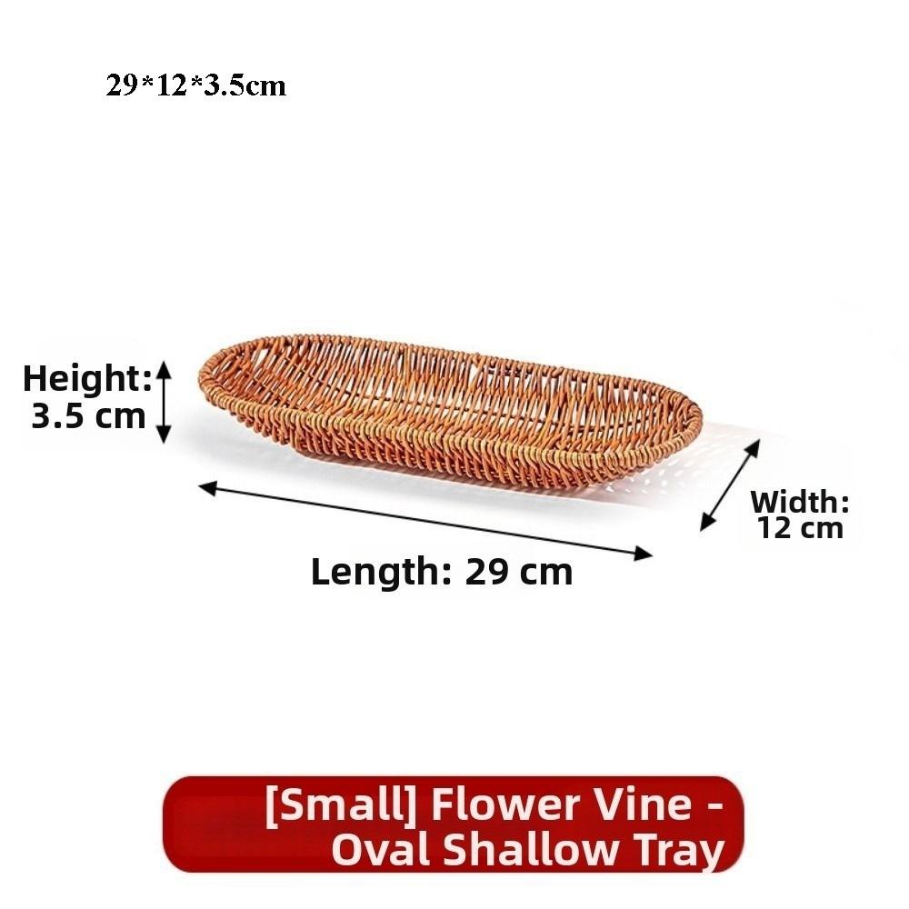 Hardness Handwoven Rattan Basket Handwoven 9 Styles Imitation Rattan Wicker Basket Fruit Vegetables Basket